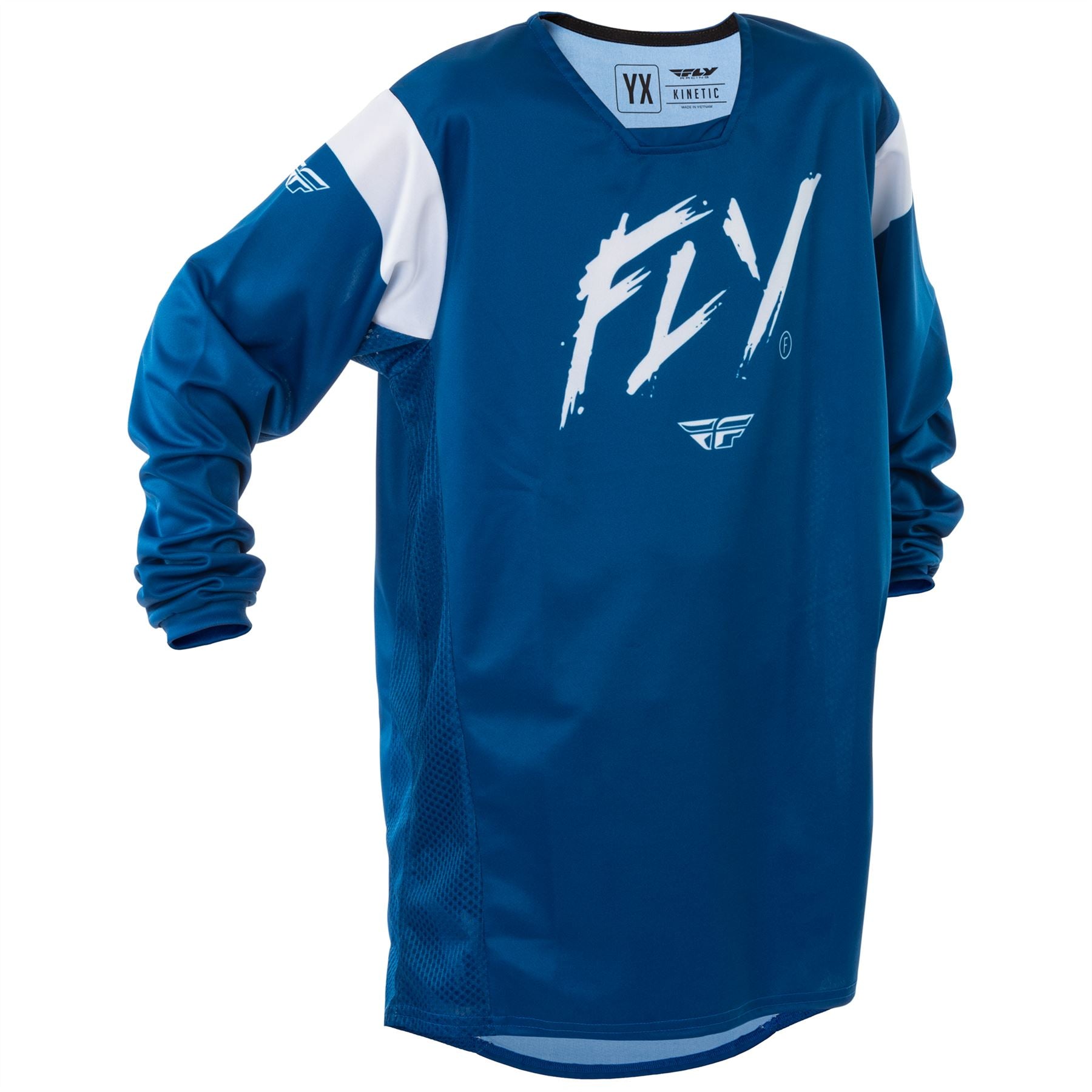 Fly Racing 2025 Youth Kinetic Stoke Motocross Jersey Navy White